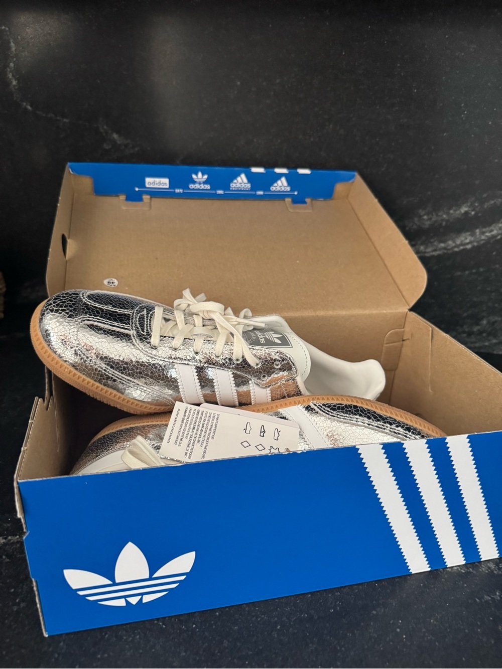 Silver Adidas Sambas - Picture 2 of 3